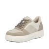 Plateausneaker RIEKER, Damen, Gr. 43, beige (beige, creme), Nubuklederimitat, sportlich, Schuhe, Retro-Sneaker, Schnürschuh, Halbschuh mit Teddyfutter