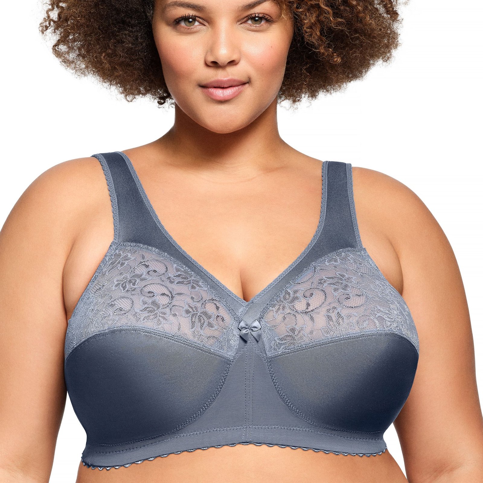 Glamorise MagicLift Full-Figure Support Bra (Size 54-H) Grey, Nylon,Polyester,Spandex