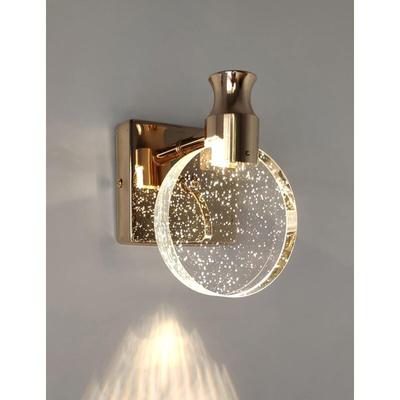 Linghhang - Kristall Wandlampe, Kristall led Wandlampe, Runde Kristall Wandleuchte, Goldene Image