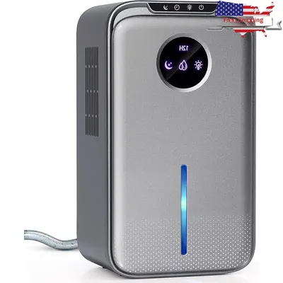 Portable Dehumidifier 88 OZ Quiet Operation with Timer Auto Shut Off Continuous Drain Hose 30dB Home Office Bathroom Basement