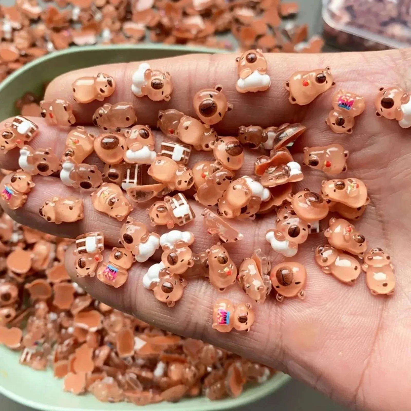100 Stück Mini-Capybara-Miniaturen, Tierfiguren, Feengarten, Zuhause, Schreibtisch, Ornament, Mikrolandschaft, DIY-Basteldekoration Image