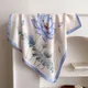 Lotus Print Luxury 70cm Silk Square Scarf Women Satin Shawls Neckerchief Smooth Scarves Summer Bandana Hair Hjiab Wrap Foulard