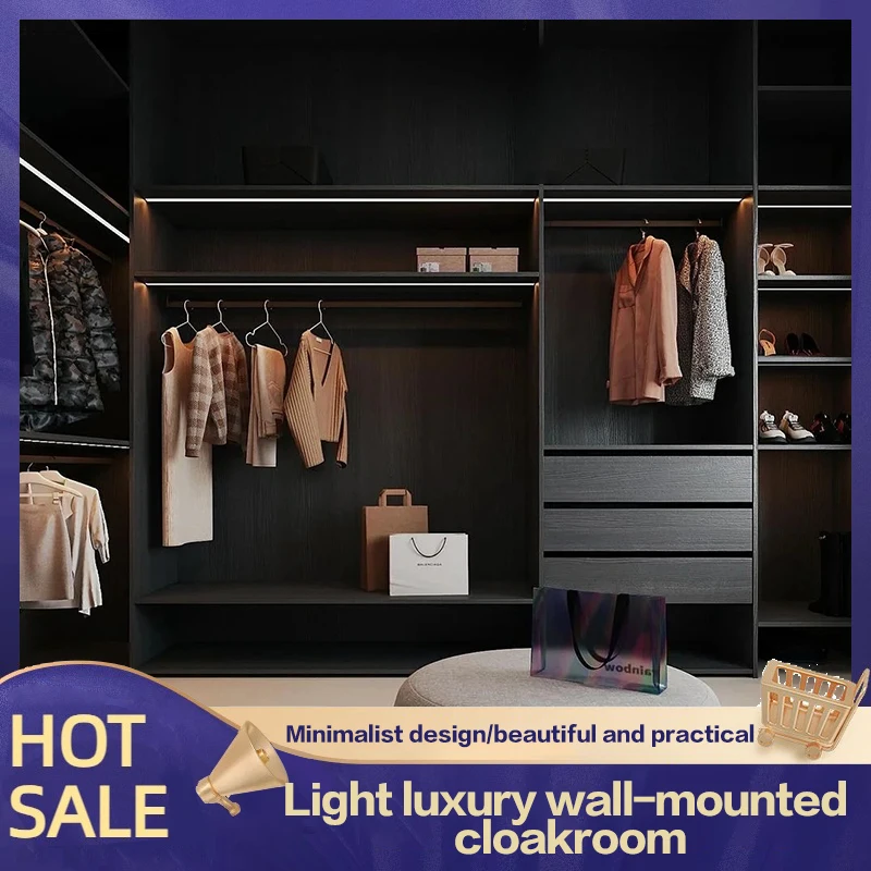 Metall-Kleiderschrank, begehbarer Schrank, Wandmontage, Metall-Kleiderbügel, Schlafzimmer, Kleiderschrank, Schiebetür, Rahmen, Wand