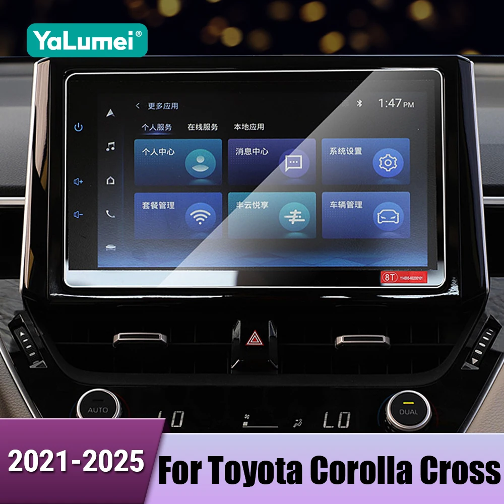 Auto GPS Navigation Bildschirm Gehärtetes Glas Schutz Film Aufkleber Für Toyota Corolla Kreuz XG10 2021 2022 2023 2024 2025 Hybrid Image