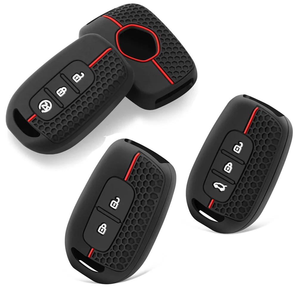 Für Renault Koleos Megane Fluence Dacia Duster Logan Sandero 2020 2019 2018, Silikon-Schlüsselanhänger-Abdeckung, Hülle, Halter, 2/3 Taste Image