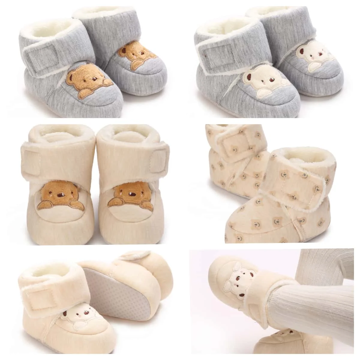 ​ „Baby Winter Booties 0–12 Monate – Niedliche Cartoon-Lauflernschuhe | Warme Krippenschuhe mit weicher Sohle | Gemütliche Kleinkinderstiefel aus Baumwolle ​ ​ Image