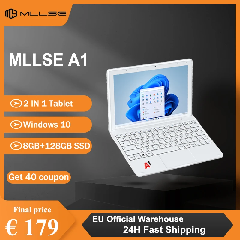 Mllse 2 in 1 tablet a1 8gb ddr4 128gb ssd intel n5030 10,1 zoll ips bildschirm windows 10 tablet pc mit tastatur mini portátil Image