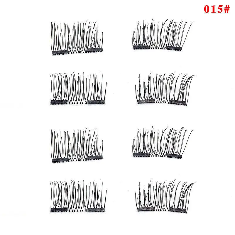 Großhandel wiederverwendbare 2 Paar/8 Stück halbe Wimpern magnetische Wimpern natürlicher Look 3D-Make-up-Wimpernverlängerung kleberfreie Kosmetik Image
