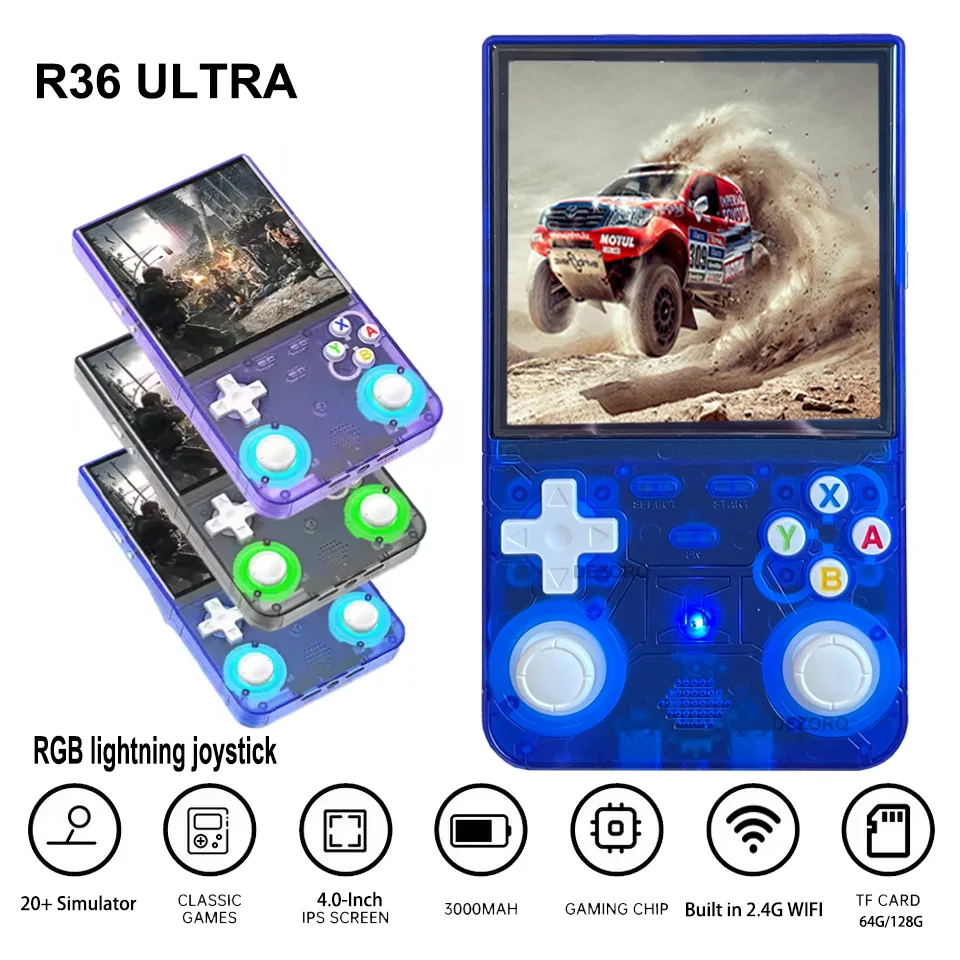 Nouveau R36 ULTRA jeu Console 4.0 IPS écran rétro lecteur de jeu portable Console portable 64GB 10000 + jeux vidéo pour PSP/pour MD