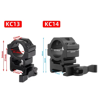 25.4mm QD Scope Mount Ring 20mm Picatinny Rail Quick Release Optical Riflescope Sight Mount Adapter Laser Flashlight Holder