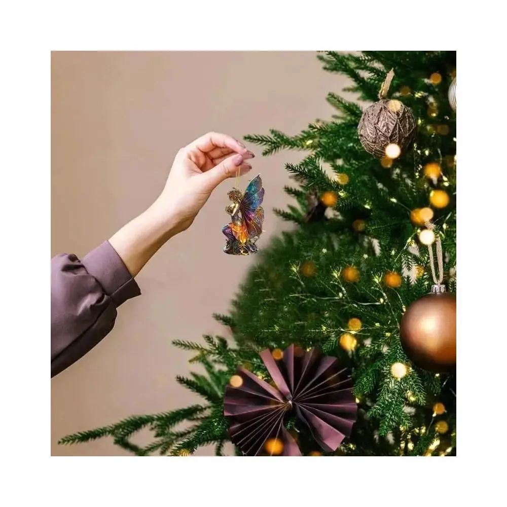 1 Stück hübsche Feen, bemalt, geheimnisvolles Ornament, kreatives Design, Haushalt, Garten, Dekoration, geeignet für Wohnzimmer, Hängedekoration, Neu Image