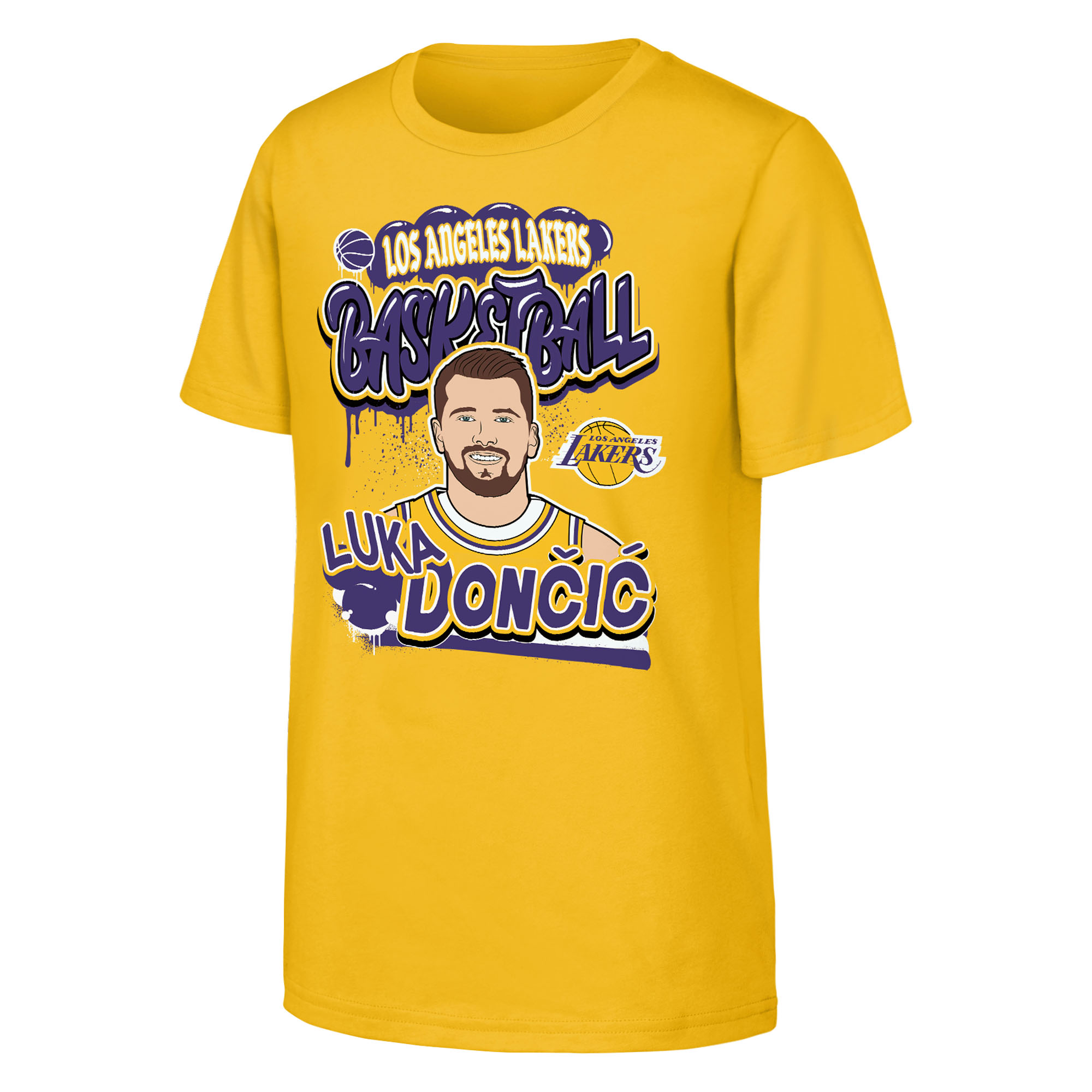 Los Angeles Lakers Luka Doncic Charakter-T-Shirt – Gelb – Jugendliche Image