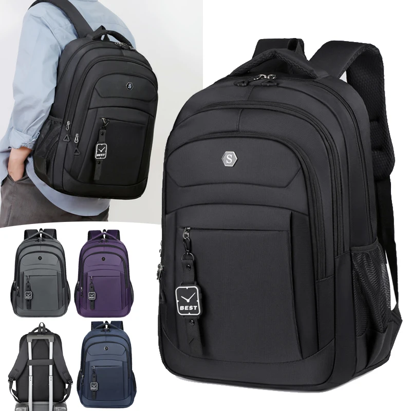 Sac à dos Oxford décontracté à poches multiples, sac à dos d'affaires pour étudiants, sac d'école de grande capacité, sac à dos Simple pour ordinateur portable pour hommes