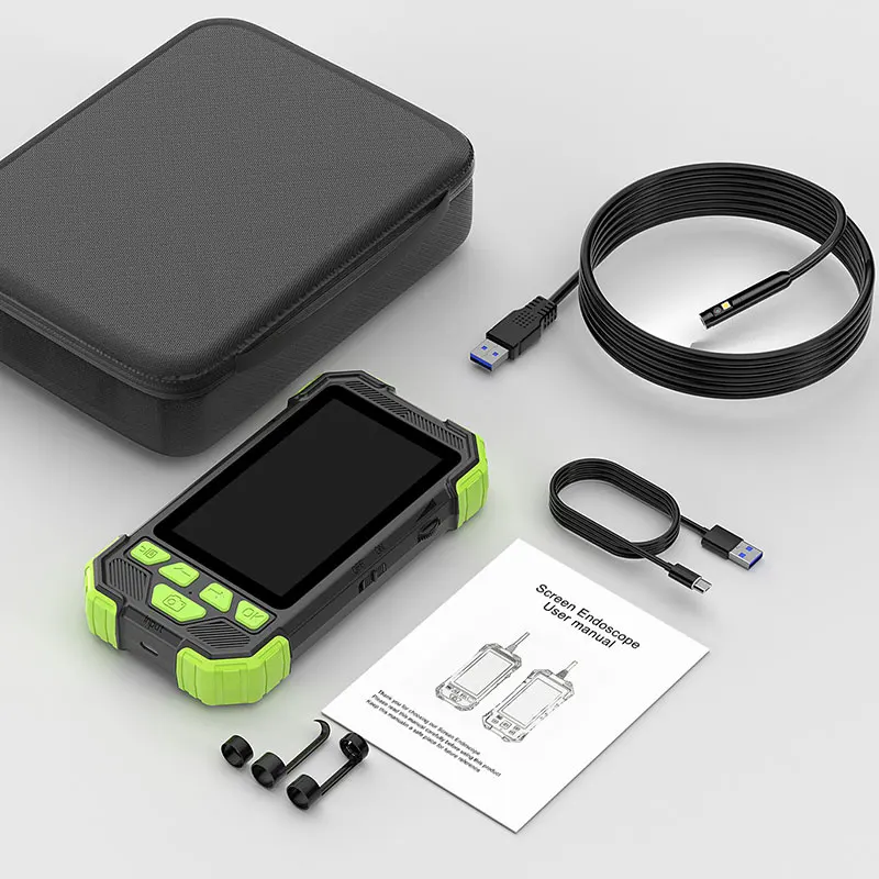 Dual Lens Endoskop Kamera 4,3'' IPS Bildschirm HD1080P Video USB Sonde Werkzeug Tasche Auto Inspektion Endoskop Wasserdicht 9LEDs 2600mAh Image