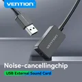 Vention Scheda audio Adattatore audio da USB a 3,5 con microfono Scheda audio esterna per PC Laptop Cuffie da gioco PS5 Scheda audio USB