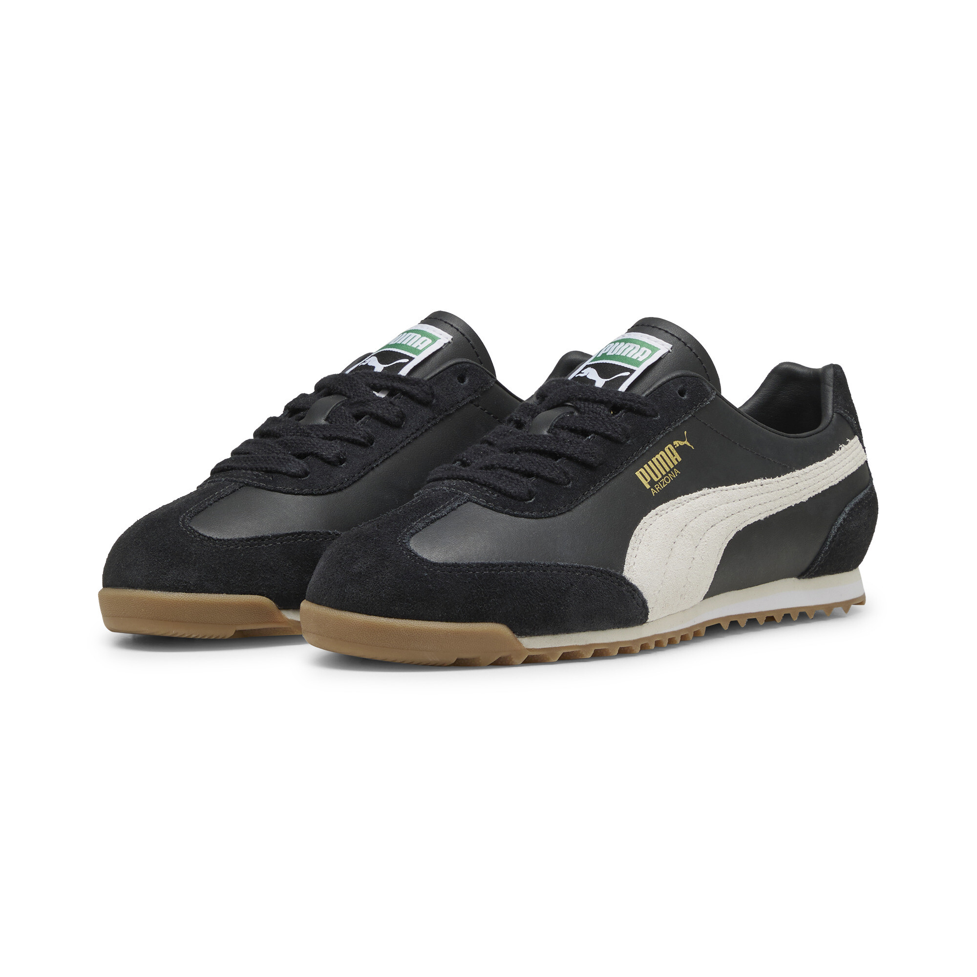 Sneaker PUMA "ARIZONA RETRO", Gr. 42, weiß (puma schwarz, warm weiß), Leder, Schuhe