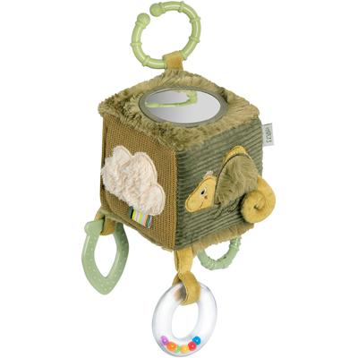 Greifspielzeug FEHN "Lazy, Crazy & Pink, Activity-Würfel Chamäleon", grün (khaki, olive), Greifspielzeug, KinderB:10cm H:10cm L:10cm, Plüsch, Softvelour, B:10cm H:10cm L:10cm