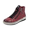 Schnürboots REMONTE, Damen, Gr. 45, rot (dunkelrot), Leder, Lederimitat, sportlich, Schuhe, Plateau, Schnürstiefelette, Boots in Crash-Optik