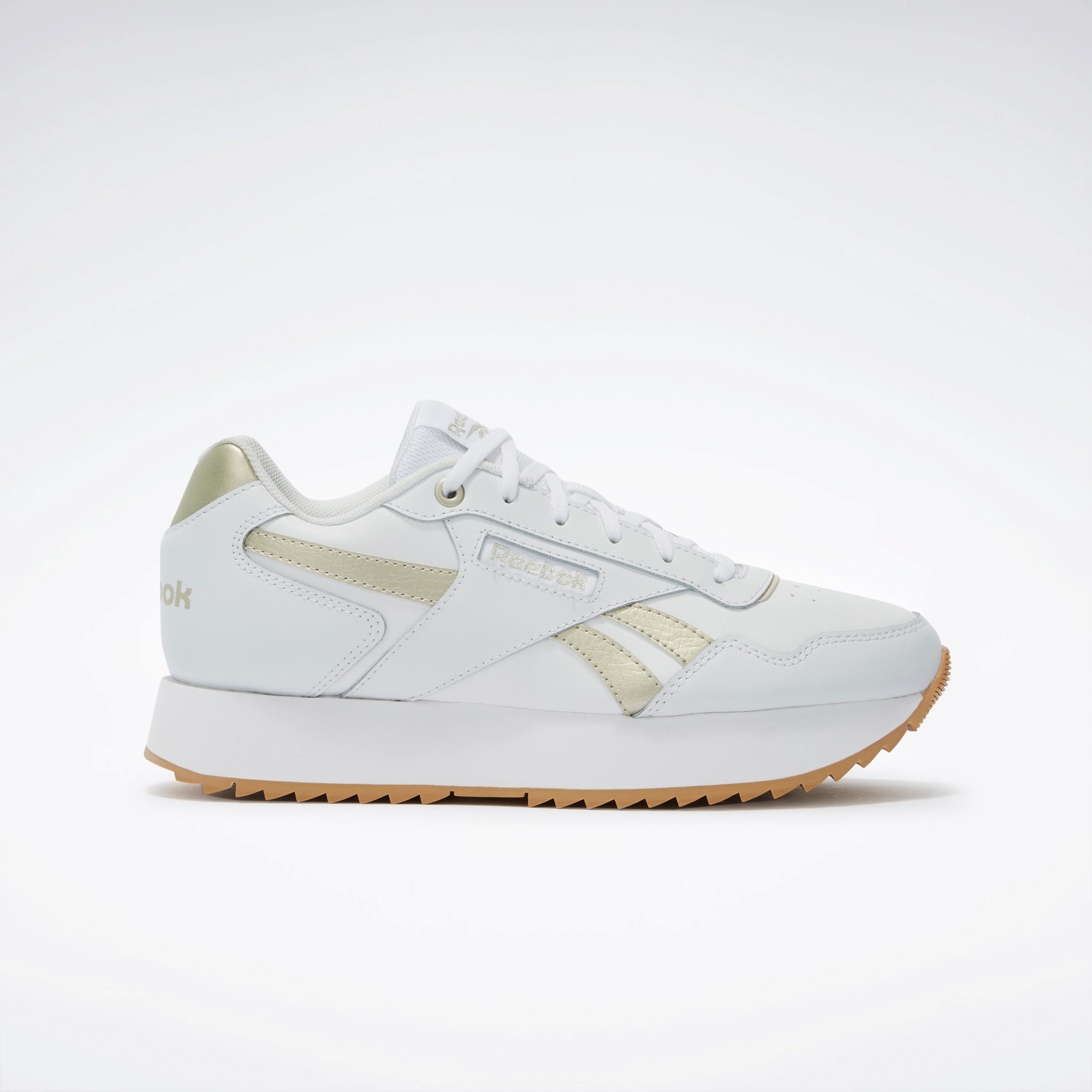 Sneaker REEBOK CLASSIC "REEBOK GLIDE RIPPLE DOUBLE", Damen, Gr. 37,5, weiß, sand, flint grau metallic, Synthetik, Textil, Schuhe Sneaker