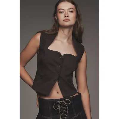 By Anthropologie Sculpted Vest Top
