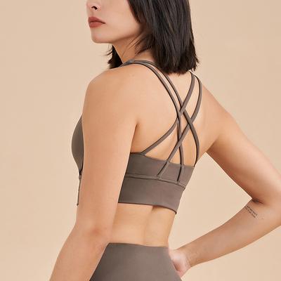 Women's Sports Bra Underwear Medium Support Wireless Padded Solid / Plain Color Sport Activewear Pink Red Pilates Running Yoga