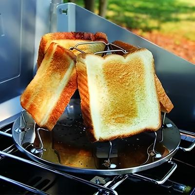 New Round Foldable Portable Stainless Steel Toast Bread Grill Outdoor Camping Stainless Steel Toast Rack