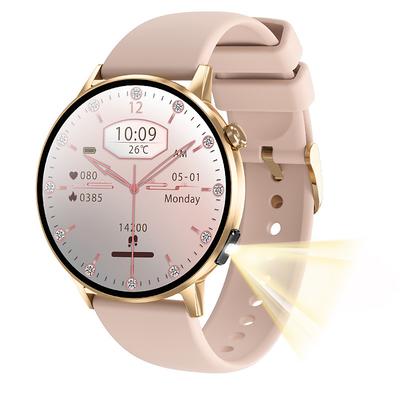 imosi 1.32 inch Amoled HD ScreenSmart Watch for Women with Blood Glucose Monitor Bluetooth Call Heart Rate Blood Pressure Tracking IP68 Waterproof Fitness Tracker
