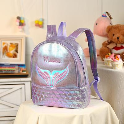 Personalized Mermaid Backpack for Girls with Custom Name and Color, Back to School Gift for Kids Multi-Compartment Kids School Bag for Books, Water Bottles, and Stationery