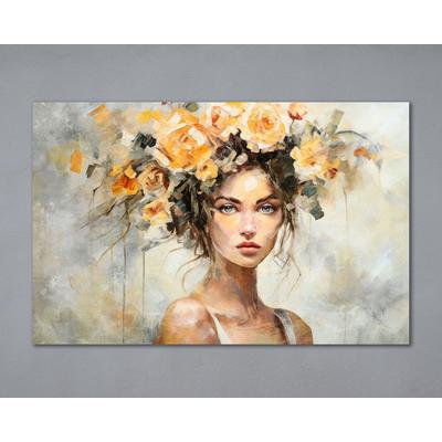 La Casa »Frau mit blumiger Aufsteckfrisur« Ölbild handbemalt 140x90 cm auf Leinwand Image