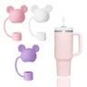 Neue Bär Stroh Kappe Eis Tasse Food Grade Silikon Stroh Kappe 10mm Stroh Staub Kappe