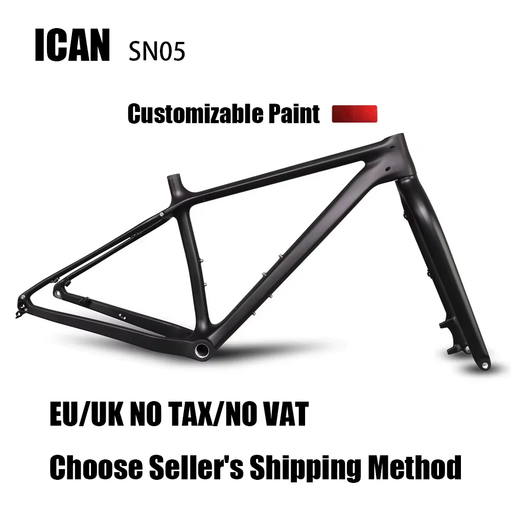 ICAN SN05 27.5ER Vollcarbon Hardtail Snow Fat Bike Rahmen inklusive/KEINE Vorderradgabel 197 mm hinten 150 mm Original Chameleon Custom Paint Image