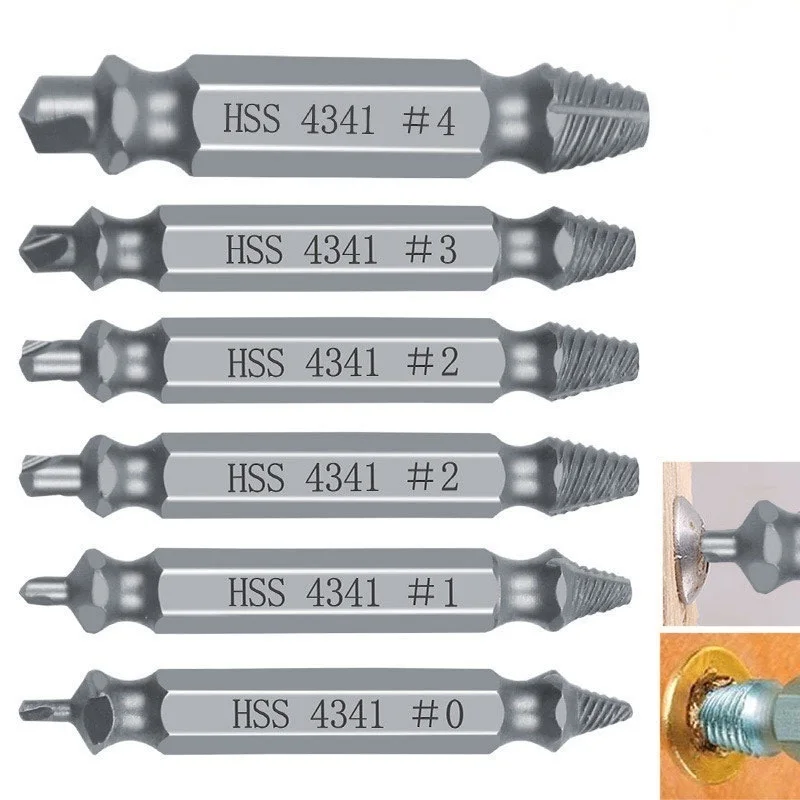 4/5/6Pcs Set Damaged Screw Extractor Center Drill Bit Set Woodworking Tools Broken Bolt Extractor Bolts Screws Remover Extractor