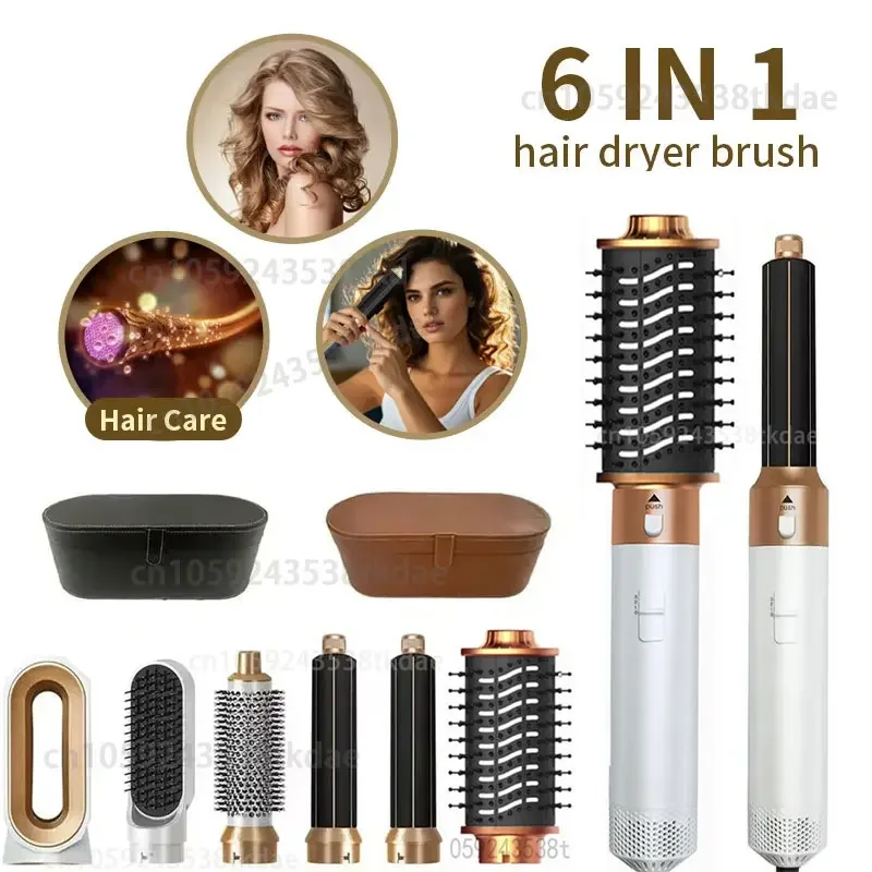 6-in-1-Haartrockner, einstufiges Heißluftkamm-Set, professionelles Air-Styling, Lockenstab, Haarglätter, Styling-Werkzeug, Haartrockner Image