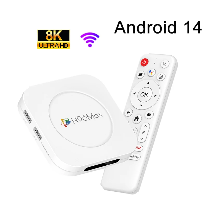 Smart TV Box H96 MAX M1 PLUS Android 14 RK3528 Quad Core Wifi6 8K BT5.4 Media Player Sprachassistent Android Set Top Box TV Image