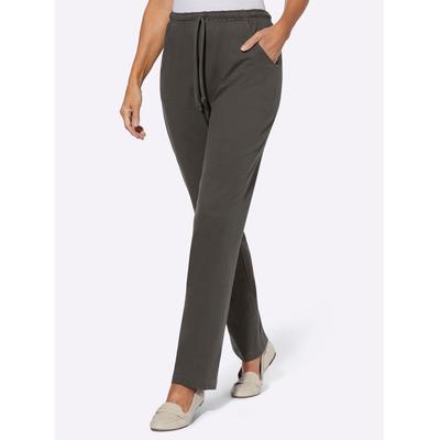 Jerseyhose CLASSIC BASICS, Damen, Gr. 28, Kurzgrößen, grau (graphit), 100% Baumwolle, unifarben, lang, Hosen Image