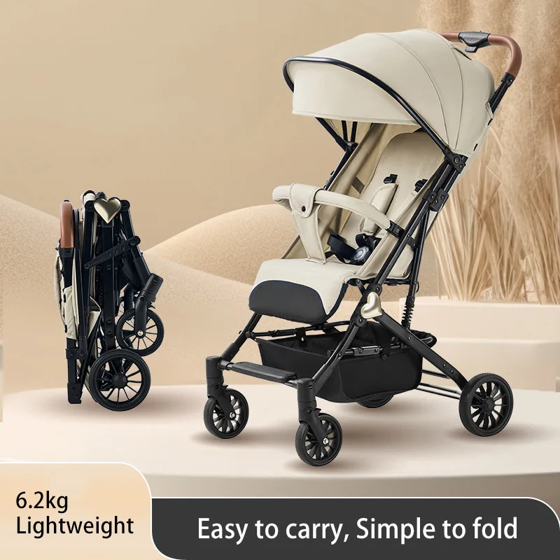 Neuer leichter Kinderwagen, tragbar, faltbar, für Reisen, Hochansicht, Kinderwagen mit verstellbarer Rückenlehne Image