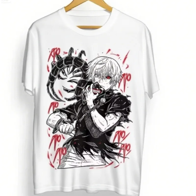 Trend Sommer Cosplay Neutral Schwarz und Weiß Tokyo Ghoul T-Shirt Ken Kaneki T-Shirt Japanaise Manga Anime T-Shirt T-Shirt Alle Größen