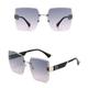 New 2025 Rimless For Women Sunglasses For Men Vintage Frame Sun Glasses Female Shades UV400 Eyewear(Green Pink)