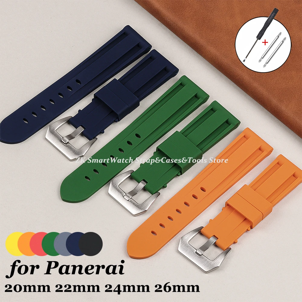Silikon-Uhrenarmband, Gummiarmband, 20 mm, 22 mm, 24 mm, 26 mm, für Panerai-Armband, Herren und Damen, Sport-Ersatz-Uhrenarmband für Omega-Gürtel Image
