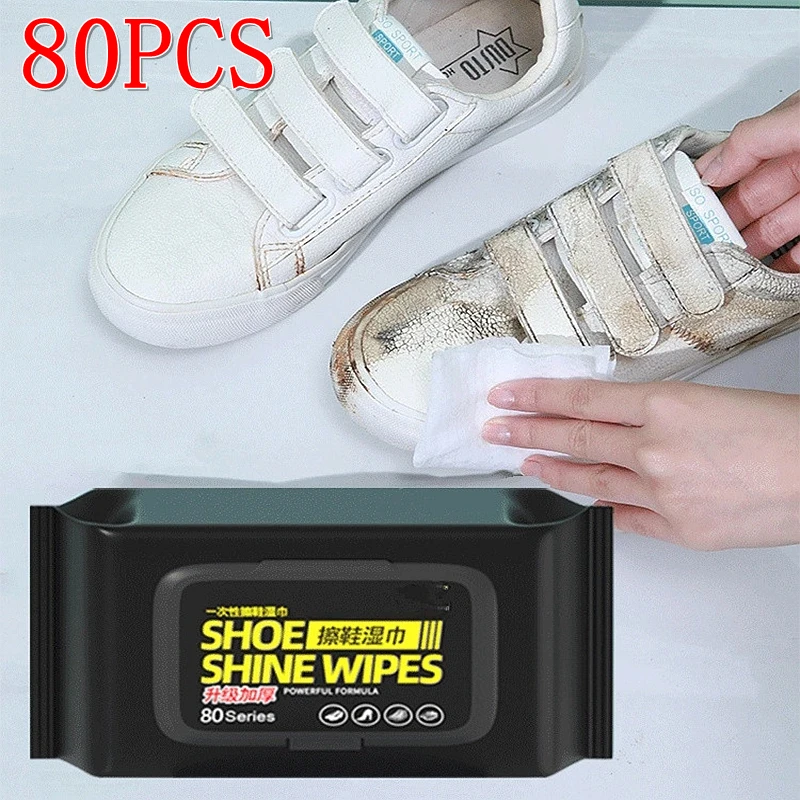 12/30/80PCS NEUE Tragbare Einweg Leistungsstarke Reinigung Schuhe Reiniger Tücher Turnschuhe Reiniger Tücher Schuh Tuch Arbeit auf Weißen Schuhe