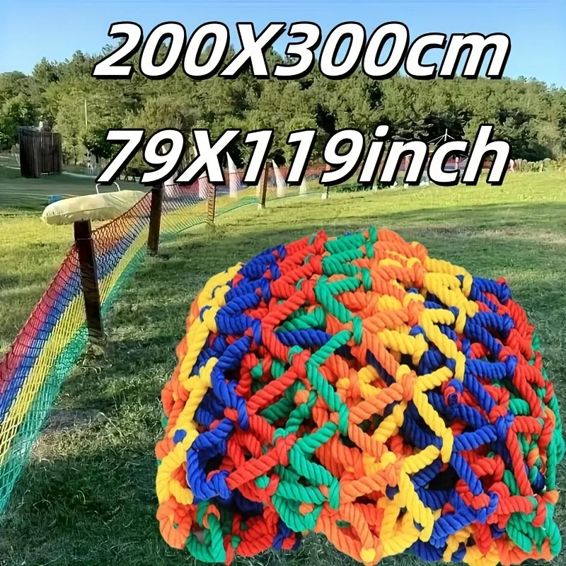 Buntes, starkes Knoten-Seilnetz, langlebiges dekoratives Netz für den Außenbereich, Garten, Terrasse, Erbsen- und Bohnenpflanzenstütz-Kletternetz Image