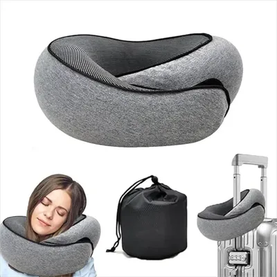 1PC Snail Style Travel Neck Pillow Memory Foam U-shaped Pillow Travel Neck Support Portable Adjustable Noon Break Sleep Pillows