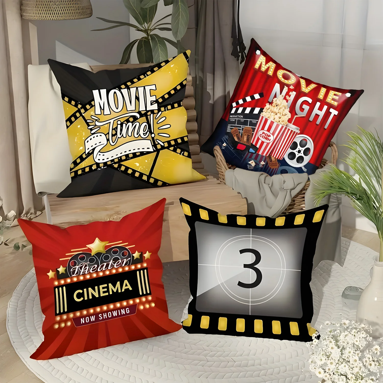 Film Nacht Kissenbezüge Gemütliche Wohnzimmer Kissenbezug Mode Sofa Kissenbezüge Schlafzimmer Home Film Thema Party Dekoration Image