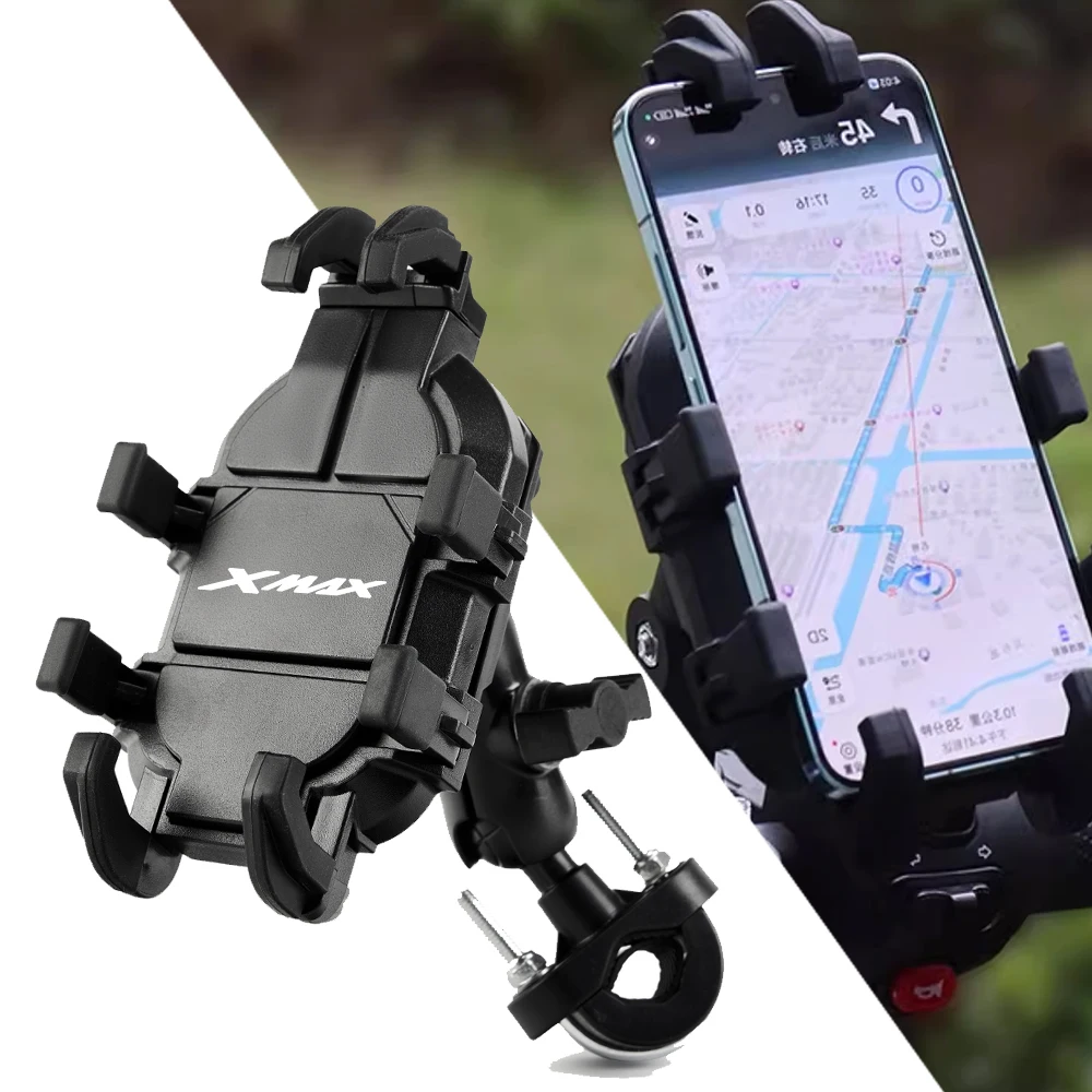 Lenker Handy Halter W/Stoßdämpfer GPS Stand Halterung Für Yamaha Xmax X-MAX 400 300 250 125 Motorrad Zubehör Image