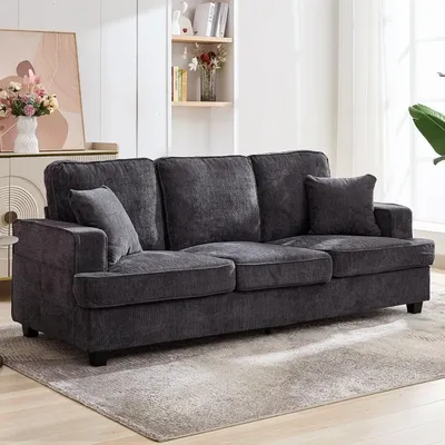 Sofa Couch for Living Room, Modern Loveseat Sofa with Extra Comfy Deep Seat, Mid Century Comfortable 3 Seater Couch for Home Bed