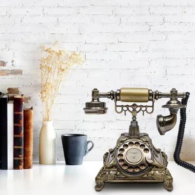 Vintage Rotary Telephone, Retro Landline with Bronze Appearance, Redial Function, Ideal for Home, Office, and Gift