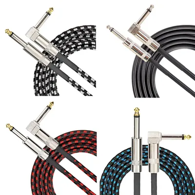 6.35mm Audio Cables TRS 1/4 inch 6.5mm Audio Cable For Electric Guitar Bass 1.5m 3m Gold Plated Shielded Low Noice Jack Cable ﻿