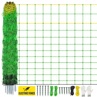Fence Netting, 49.6" x 164' Portable Electric Net Fence for Goats, Sheep, Lambs, Hogs in Backyards, Farms, Ranches, Hom