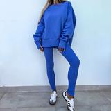 Women's Tracksuit Pullover Sweatshirt Track Leggings Spring Split Solid Colored Clothing Suit Black Pink Gym Training Running High Waist Windproof Lightweight Moisture Wicking Long Sleeve Sport