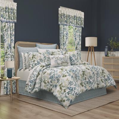 Evergreen Blue Comforter Set by Royal Court in Blue (Size QUEEN)